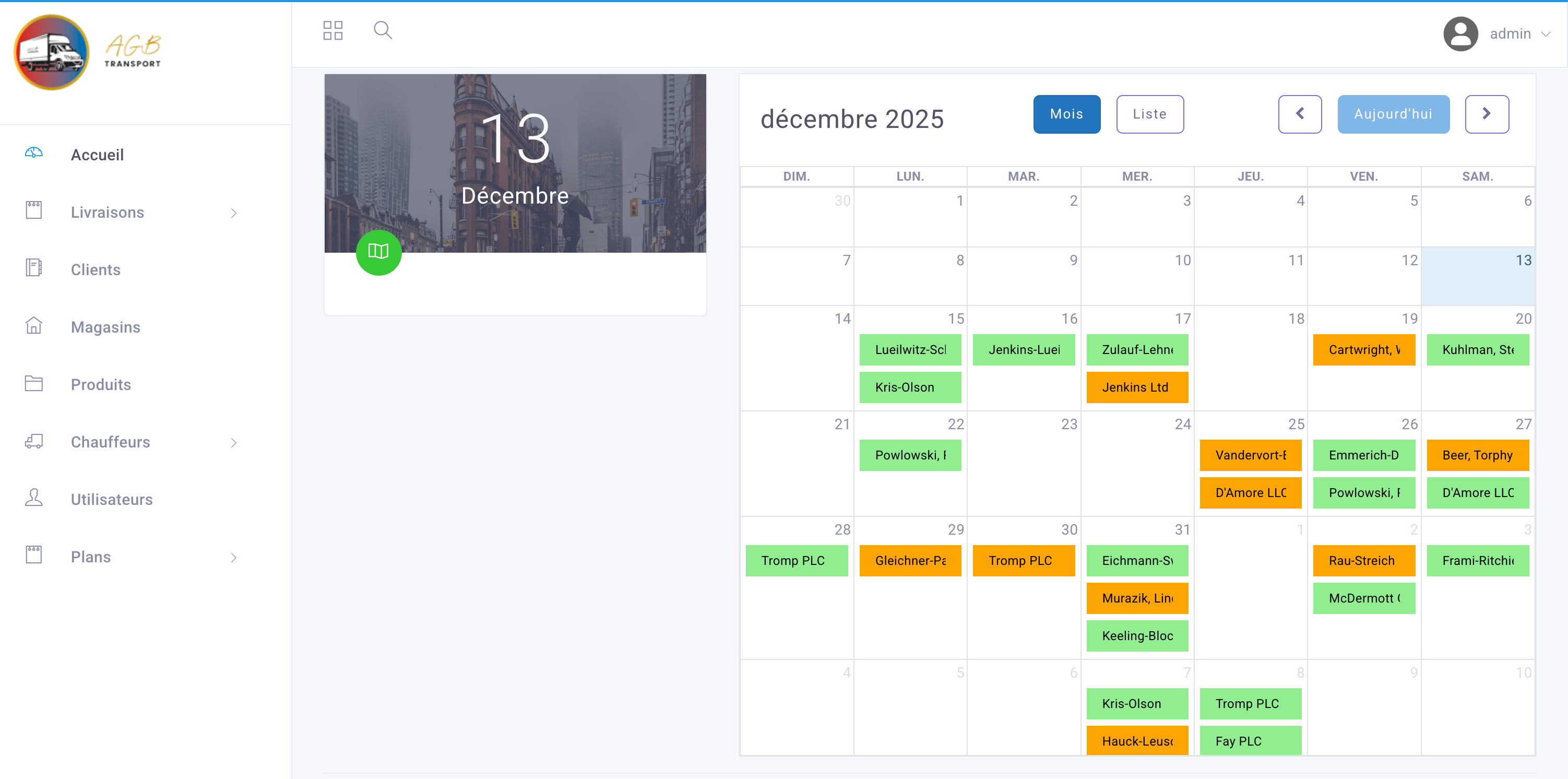 Dashboard with Calendar and Commands Overview