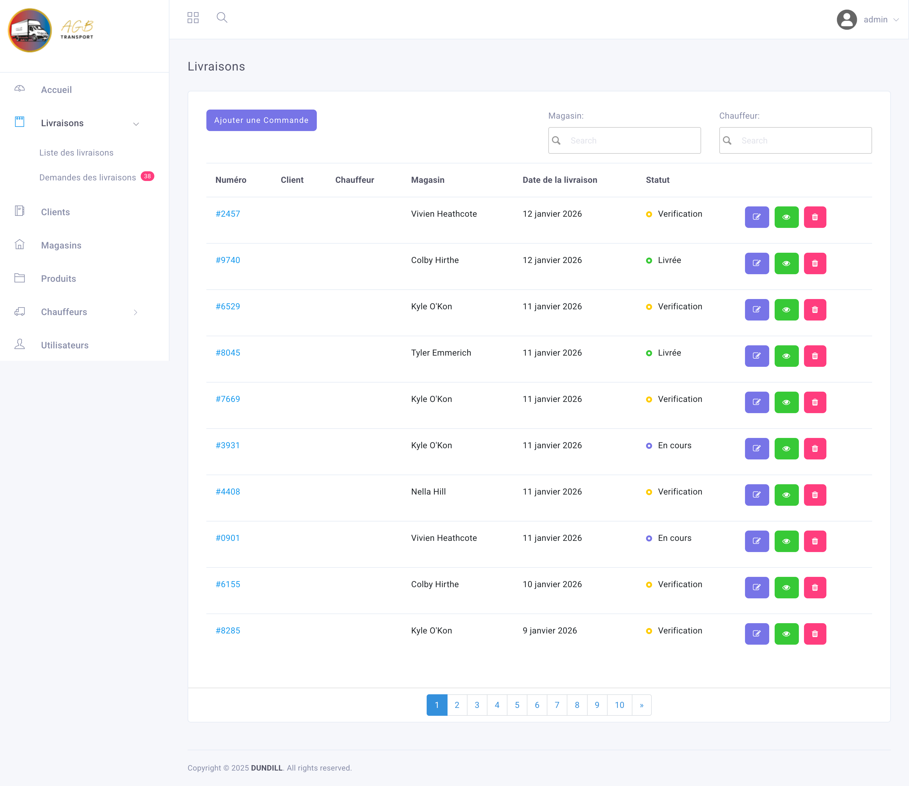 Driver Routes Management Interface