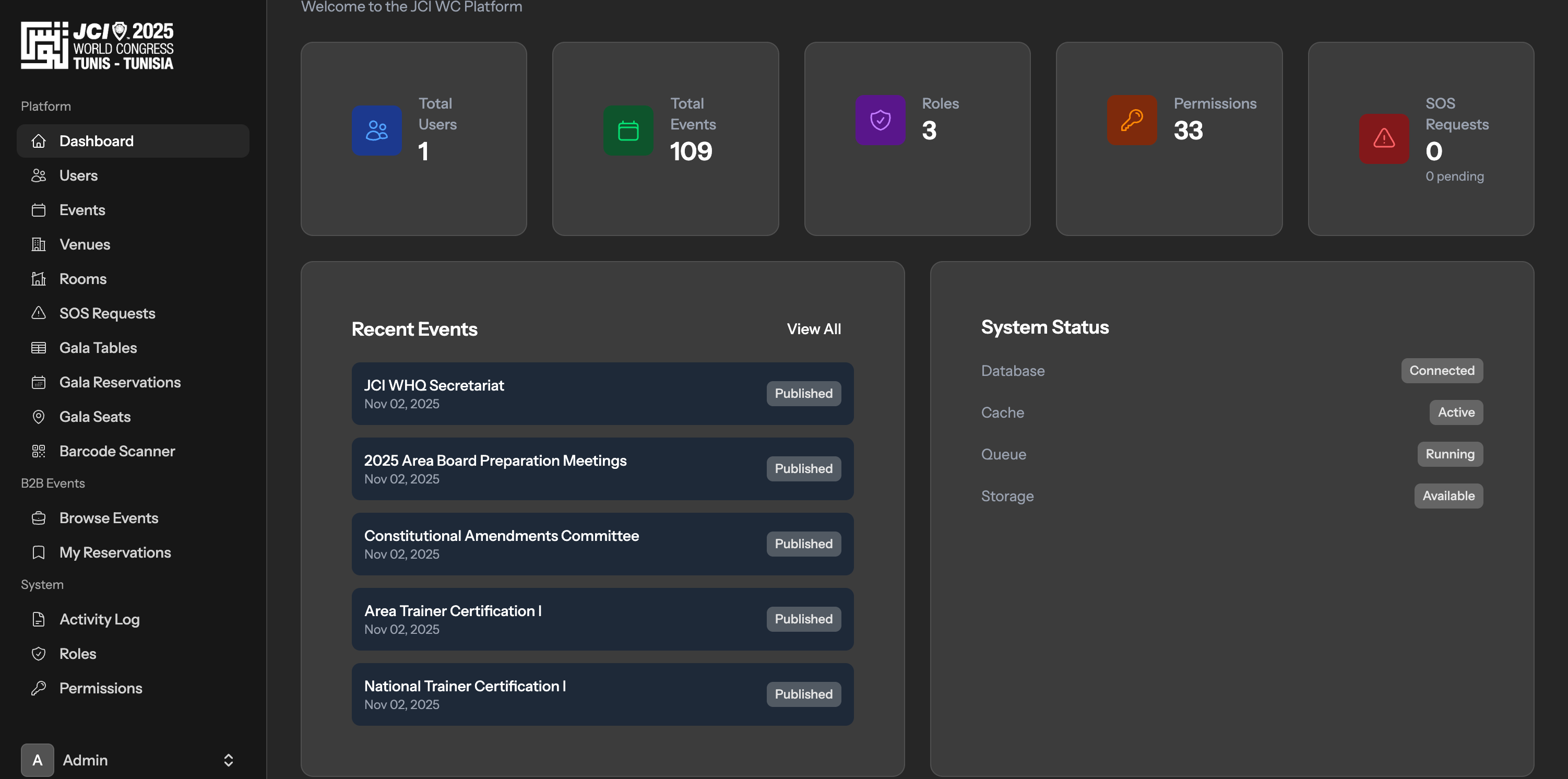 Event Management Dashboard