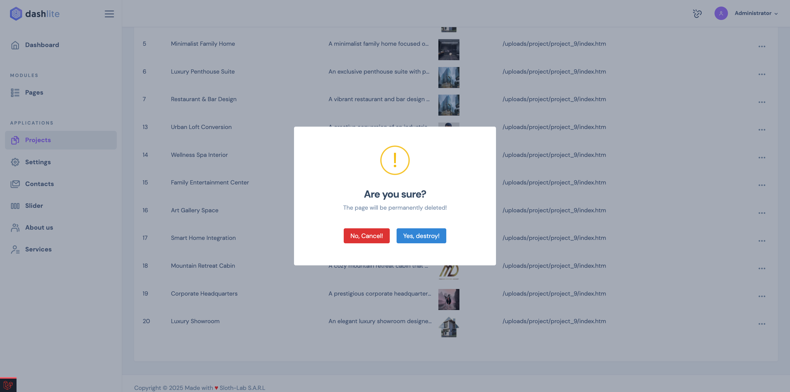 Project Management Interface